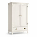 Armoire en bois avec tiroir et portes doubles couleur crème