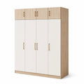 Armoire en bois et MDF avec poignées dorées