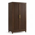 Armoire en bois marron avec portes à rainures