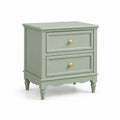 Table de chevet en bois vert clair avec 2 tiroirs
