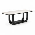 Table de salle à manger ovale en bois et métal noir 200x100 cm