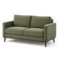 Canapé en bois et tissu polyester vert