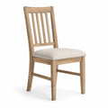 Chaise en bois avec assise en tissu polyester beige