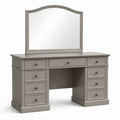 Coiffeuse en bois avec miroir et tiroirs gris