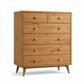 Commode en bois avec 6 tiroirs en chêne