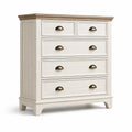 Commode en bois avec 5 tiroirs et poignées en métal