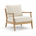Fauteuil en chêne avec coussins en polyester beige